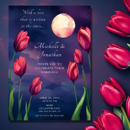 Convite Escrito no Casamento de Stars Full Moon e Tulips