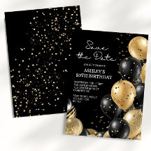 Escrito preto Elegante 50º aniversário