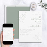 Convite Escrito Verde Moderno 50º Aniversário Botânico<br><div class="desc">Não é a sua típica comemoração de 50 anos! Imaginem seus convidados com este convite de 50 anos de botânica do roteiro verde moderno. A incrível arte da linha é delicada e intrincada, a combinação perfeita de na moda, mas elegante, que garantirá que seu dia especial se sobressaia do resto....</div>