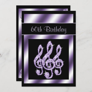 Convite Escritório, Luscious Lilac Treble Clefs 60º Aniver