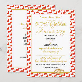 Convite Escritura Cristã CHINA Personalizada 50º Aniversár