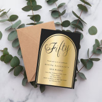 Escritura de arco preto de ouro de 50 anos luxo