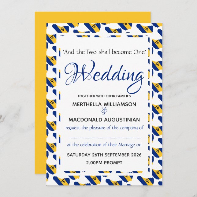 Convite Escritura Personalizada de Celebração de Casamento (Frente/Verso)