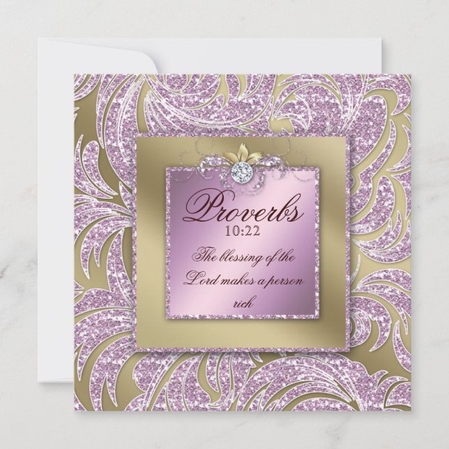 Convite Escritura Provisão de Deus Provérbios 10:22 (Frente)