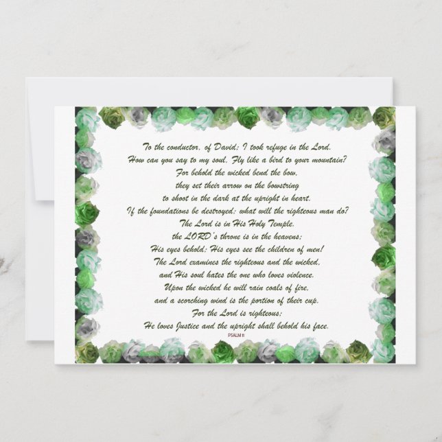 Convite Escritura, Salmo 11, Verso Da Bíblia, (Frente)