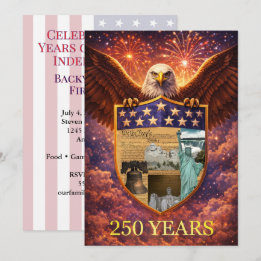 Convite Escudo da Grande Águia Americana do 4 de Julho 250