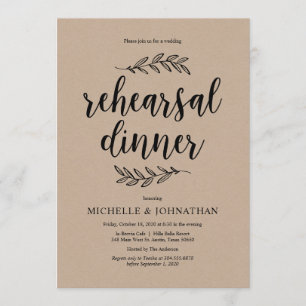 Convite Escuridão Rústica, Coroa Rústica, Janto de Ensa