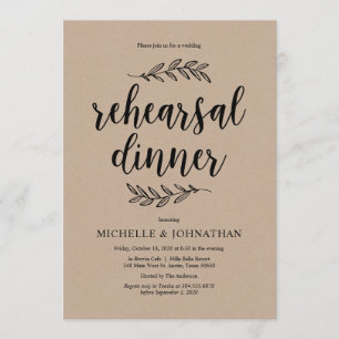 Convite Escuridão Rústica, Coroa Rústica, Janto de Ensaio