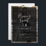 Convite Escuro de tonalidade de foto Moderno Mínimo Doce 1<br><div class="desc">Personalize como quiser. Uma foto pode ser adicionada à frente e atrás.</div>