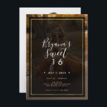 Convite Escuro de tonalidade de fotos Dourado Moderno Swee<br><div class="desc">Personalize como quiser. Uma foto pode ser adicionada à frente e atrás.</div>