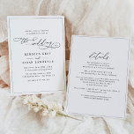 Convite Escuro Elegante Preto e Branco Tudo em Um Casament<br><div class="desc">Este elegante Convite para o Casamento de Fotos apresenta um texto de caligrafia de script abrangente,  emparelhado com uma letra de serif & moderna em preto; no verso,  é um monograma personalizável. Itens correspondentes disponíveis.</div>