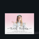 Convite Escuro Moderno de Sobreposição de Fotografias Swee<br><div class="desc">Escuro Moderno De Foto, 16. Estilo minimalista para a sua 16ª festa de aniversário. Basta substituir a foto de exemplo pela sua na frente, que está atrás de uma camada de opacidade de gradiente para que o texto se destaque bem na parte inferior. Você pode alterar as cores do texto...</div>