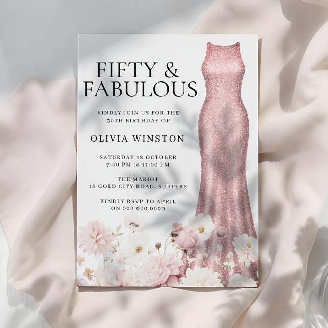 Convite Esfregaço de Rosa Dourado de Esfregaço Floral 50º  (Criador carregado)