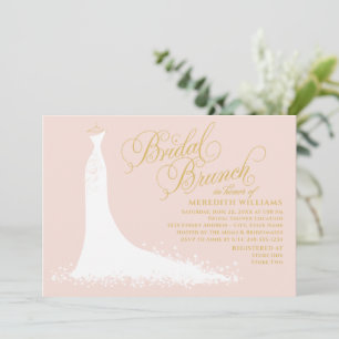 Convite Esmagamento Elegante e Dourado Bridal Brunch