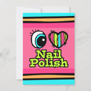 Convite Esmalte de Unha Olho Brilhante Coração Eu Amo