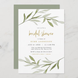 Convite ESME Bohemian Greenery & Dourado Chá de panela