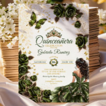 Esmeralda Verde Dourada Tiara Floral Quinceañera