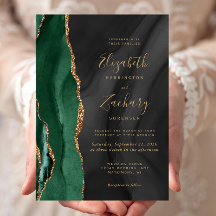 Esmeralda Verde Dourado Preto Aquarela Ágata Casam