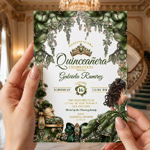 Esmeralda Verde Tiara Floral Quinceañera