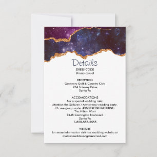 Convite Espaço Azul e Roxo e Estrelas Casamento Agato Mod