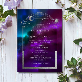 Convite Espaço da Astronomia da Lua Solar Solar Roxo Cósmi