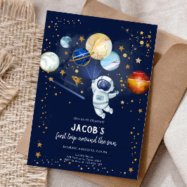 Convite Espaço Exterior Astronauta Planeta Galáxia Anivers