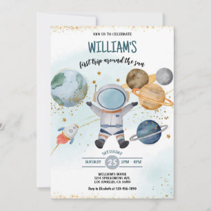 Convite Espaço Exterior Primeira Viagem Em Torno Do Sol An