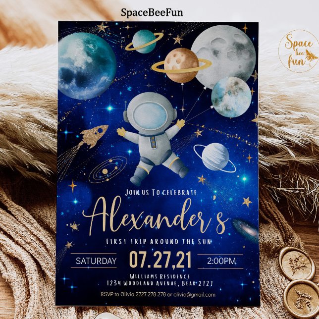 Convite Espaço Primeira Viagem em Torno do Sol Espaço Exte (Criador carregado)