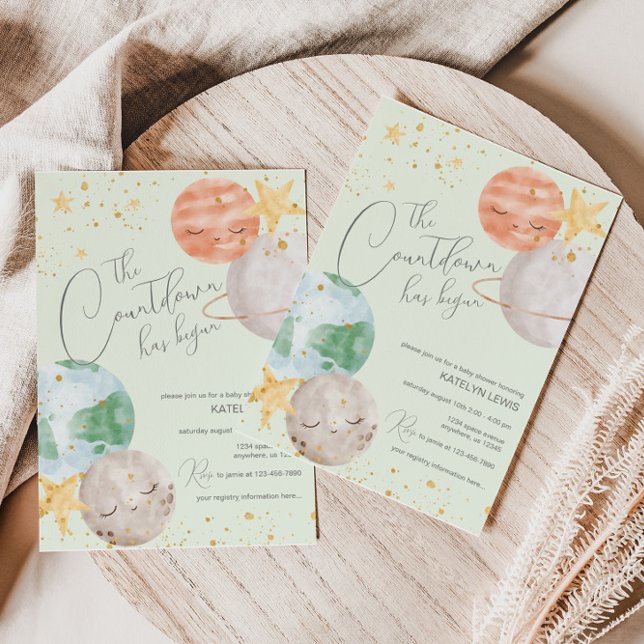 Convite Espaço Sexo Chá de fraldas Neutro (Criador carregado)