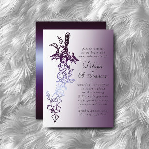 Convite Espada de Dice RPG   Purple Sheen Tabletop Rolplay