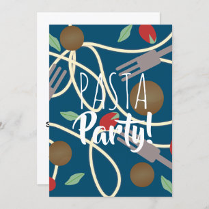 Convite Espaguete Massas alimentícias italianas Jantadas U