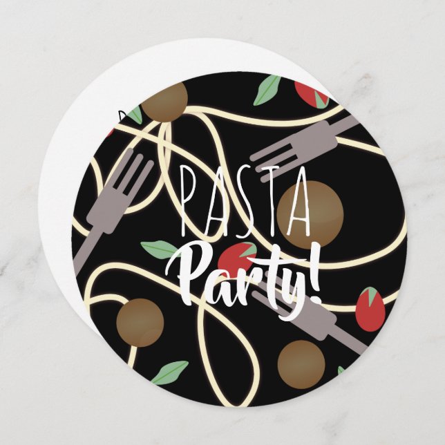 Convite Espaguete Massas alimentícias italianas Jantadas U (Frente/Verso)