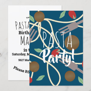 Convite Espaguete Massas Jantadas Italianas Utensílios Al