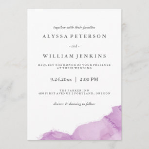 Convite Espalhamento de Aquarela Moderna e Roxa Minimalist