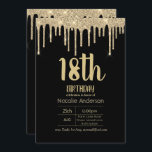 Convite Espalhando Tipografia Glitter 18th Girls Modern<br><div class="desc">O brilho moderno e a tipografia de tendências tiveram o tema 18º convites de aniversário para meninas. Para suprimentos de parte correspondentes e edições personalizadas,  entre em contato com o Designer LeahG.</div>