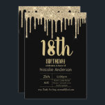 Convite Espalhando Tipografia Glitter 18th Girls Modern<br><div class="desc">O brilho moderno e a tipografia de tendências tiveram o tema 18º convites de aniversário para meninas. Para suprimentos de parte correspondentes e edições personalizadas,  entre em contato com o Designer LeahG.</div>