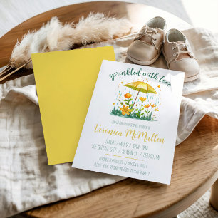 Convite Espalhe com Amor! Guarda-Chuva Amarelo Baby Sprin