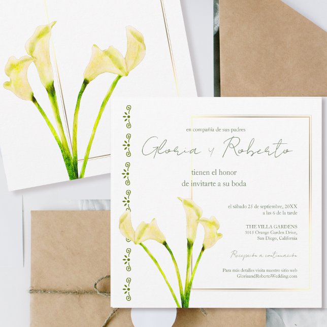 Convite Espanhol, Alcatrases pelo Casamento Minimalista (Criador carregado)