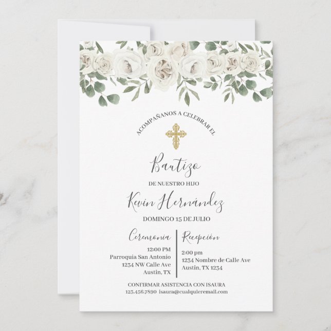 Convite Espanhol Baptism (Frente)