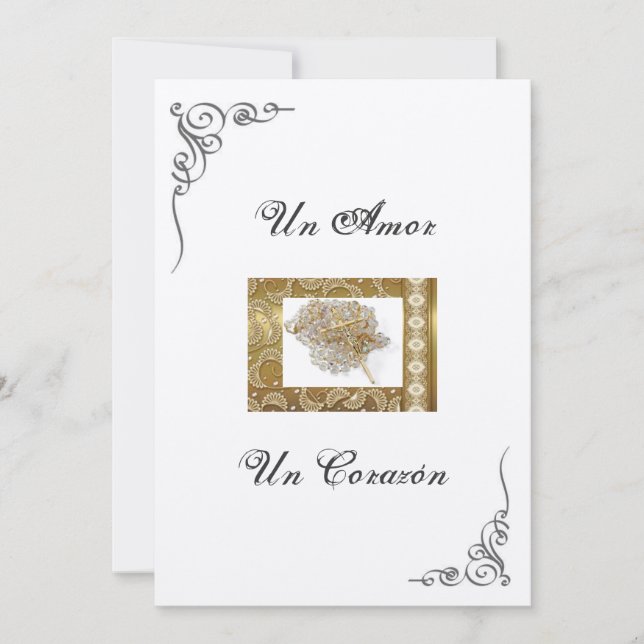 Convite espanhol do "laço do casamento casamento " (Frente)