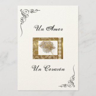 Convite espanhol do "laço do casamento casamento "