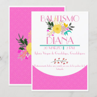 Convite espanhol, niña de Bautizo Invitación