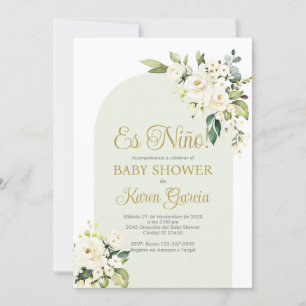 Convite Espanhol para chá de fraldas