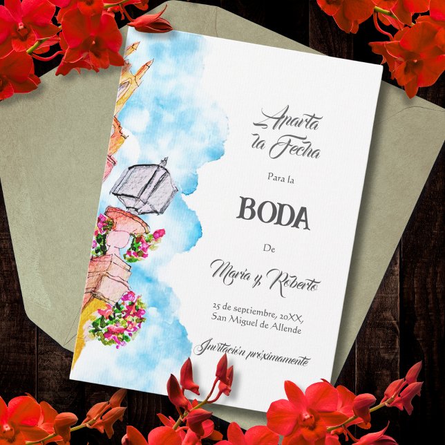 Convite Espanhol San Miguel de Allende Salve a Data (Criador carregado)
