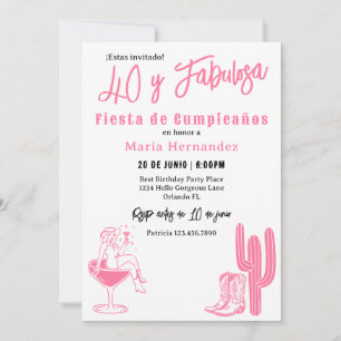 Convite Espanhola 40 e Fabulosa Festa de Aniversário Weste