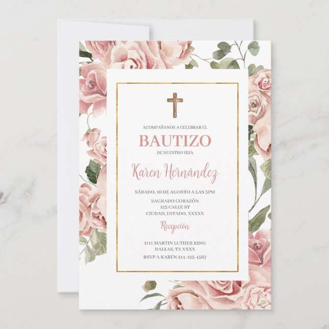 Convite Espanhola de Batismo (Frente)