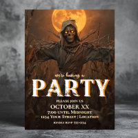 Espantalho Assustador na Festa de Halloween Noturn