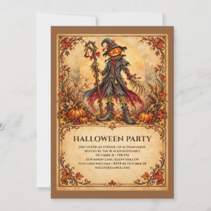 Convite Espantalho Maldito Outono Festa de Halloween