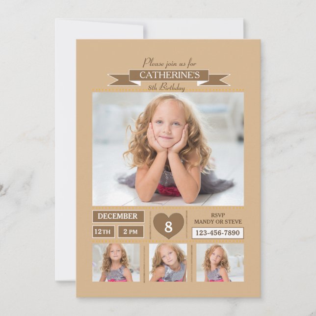 Convite especial da foto do aniversário (Frente)