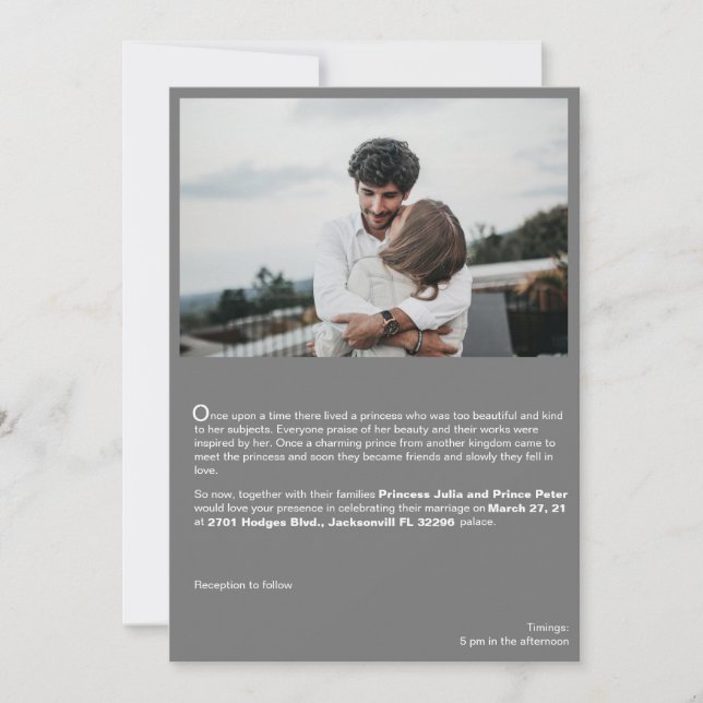 Convite Especial de Casamento de História de Amor (Frente)